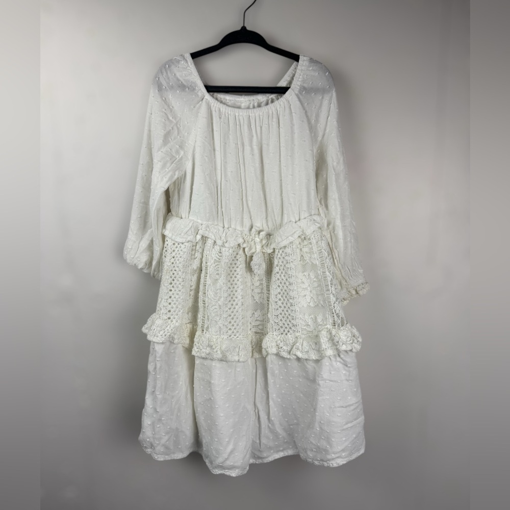 Art Class Girls 3/4 sleeve white Art Class dress‎ boho